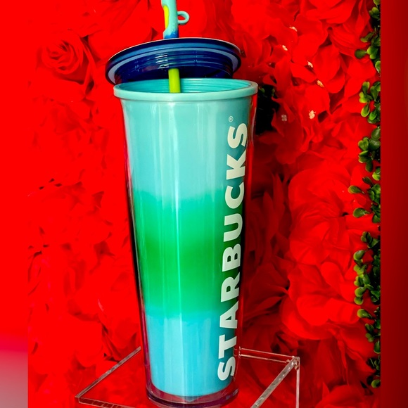 NWT💙Starbucks 2023 Blue Blossom Color Changing Tumbler with Swirl Straw - Picture 7 of 10